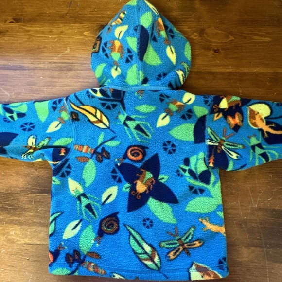 Patagonia Fleece Zip Hoodie Jacket 12 Month Baby Unisex Rare Jitterbug Print - Picture 3 of 8